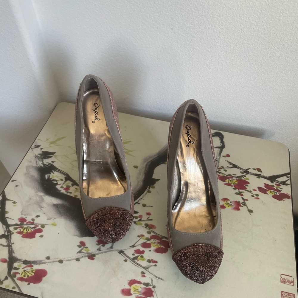 Cupid Multicolor heel (Bronze/ grey/ pink) glittery